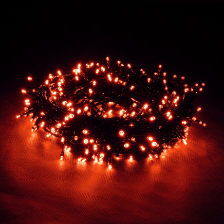 10м. Электрогирлянда Нить с контроллером Vegas 100LED красный цвет, 8 режимов, 220V 55065