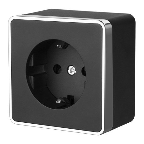 Розетка с заземлением Werkel Gallant (черный/хром) W5071035