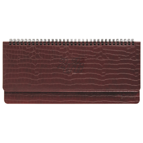 Нарушена упаковка!  <795231> Планинг датированный 2026 305х140 мм BRAUBERG "Comodo", под кожу, темно-коричневый, 117222