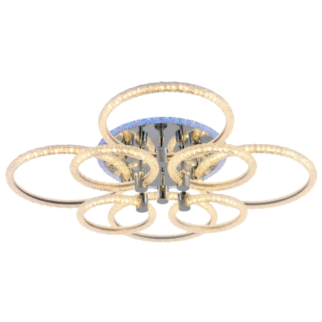 Светодиодная диммируемая люстра с ПДУ Profit Light 8024/4+4 CHR 186W+8W RGB 