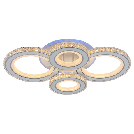 Светодиодная диммируемая люстра с ПДУ Profit Light 8061/2+2 WHT 160W+7W RGB 