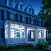 Электрогирлянда Занавес Vegas  96 хол. LED, 8 реж., 6 нит., блок пит., размер 1,5х1,5+5м, IP44 220V/4,5V 55149