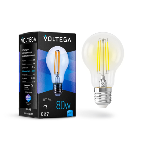 Лампа светодиодная Voltega General purpose bulb E27 8Вт 4000K 5490 