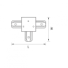 Однофазный Т-образный соединитель для встраиваемого шинопровода Barra Lightstar 501136 