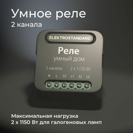 Умное Wi-Fi реле 2 канала Elektrostandard 76007/00 (a059326)