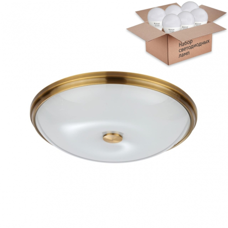 Настенно-потолочный светильник с лампочками Odeon Light Pelow 4956/5+Lamps E14 P45 