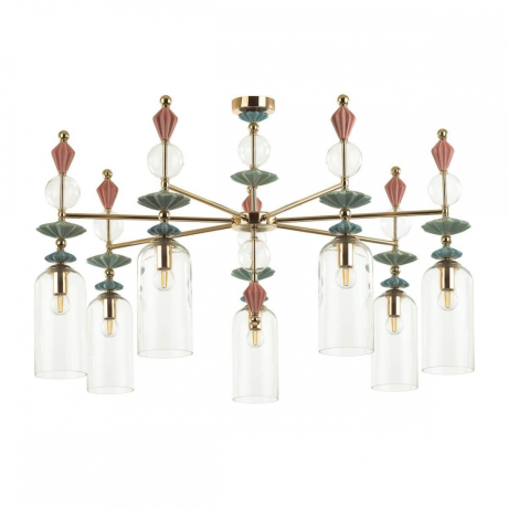 Люстра на штанге со светодиодными лампочками E14, комплект от Lustrof. №277461-624565 