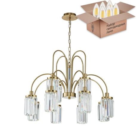 Подвесная люстра с лампочками Favourite Duke 2969-12P+Lamps E14 Свеча 